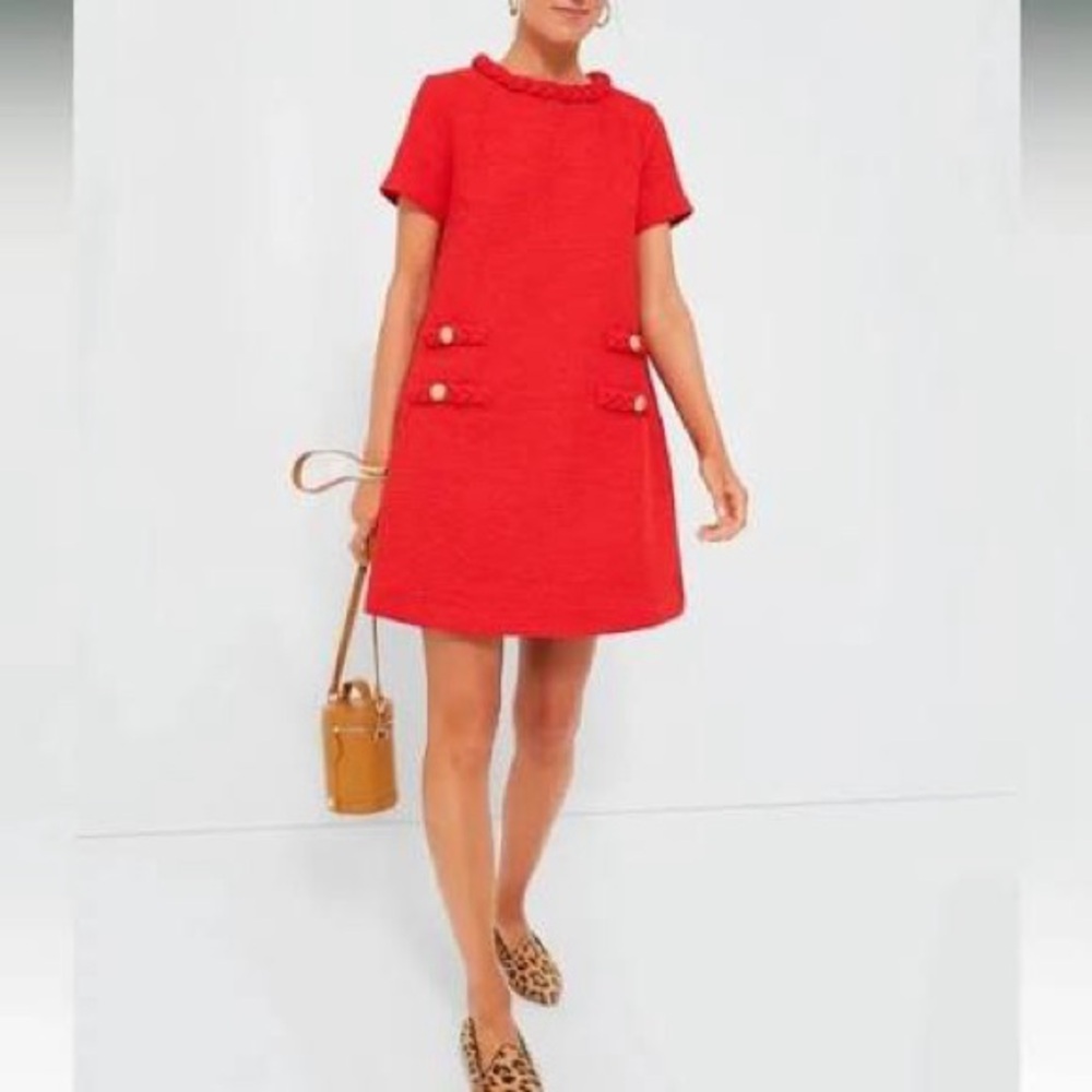 Tuckernuck Jackie Tweed Dress in Red - XXS